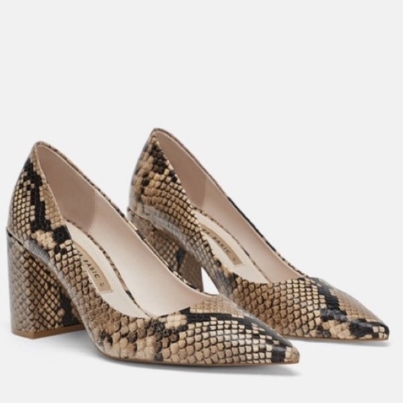 Zara Shoes - Zara Python block heel pump